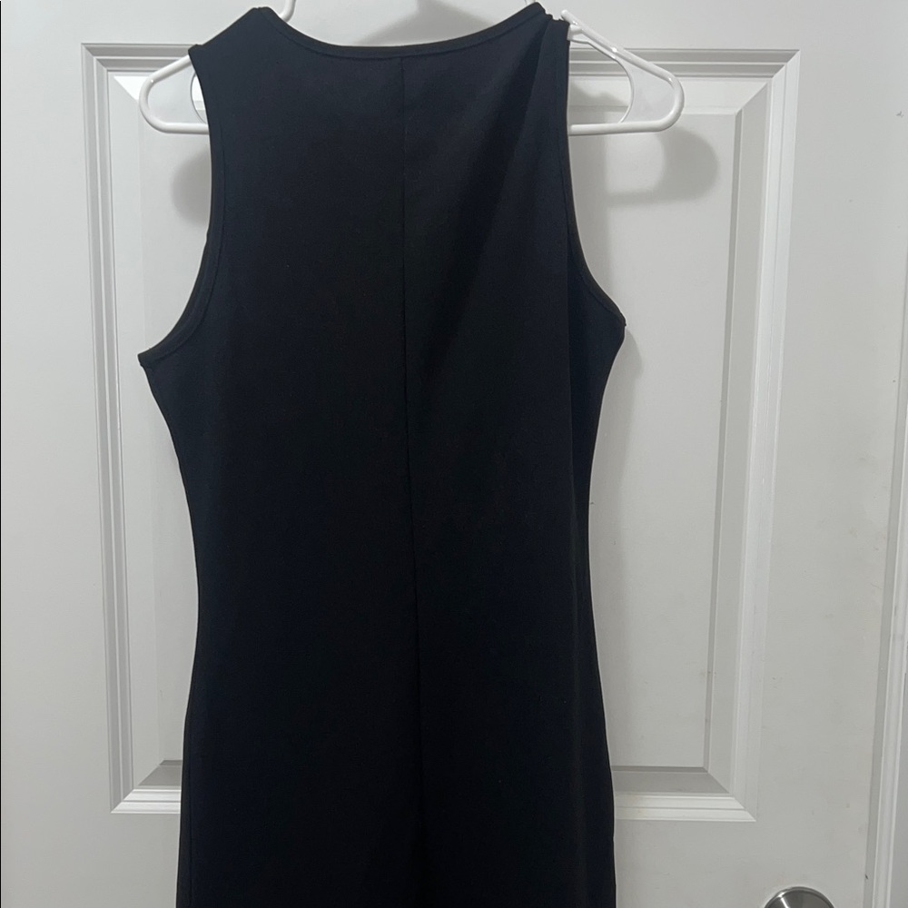 SHEIN Black Sleeveless Midi Dress with White Bow Details - Picture 8 of 9